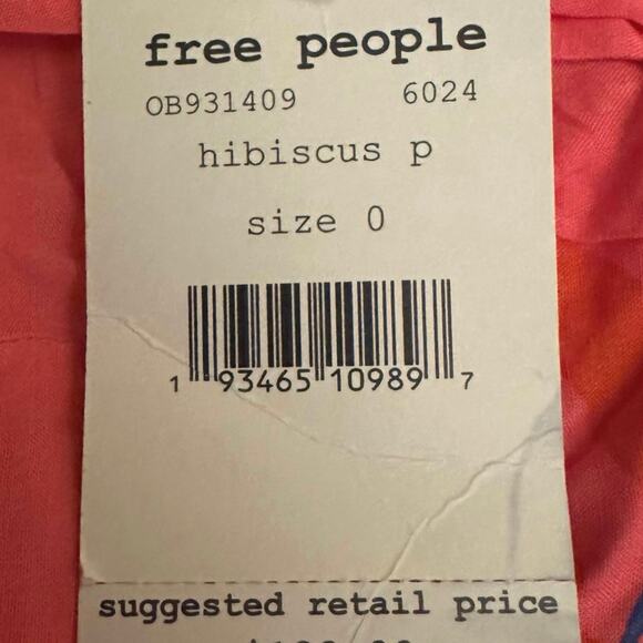 Free People Tropical Hawaiian Hibiscus Hot Pink Floral Maxi Dress Size 0 XS - Picture 11 of 15